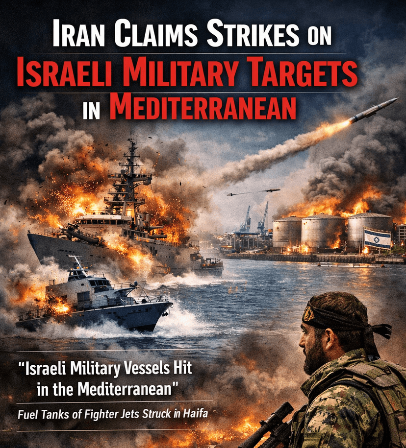 Iran Claims Strikes on Israeli Naval and Air Targets in Mediterranean