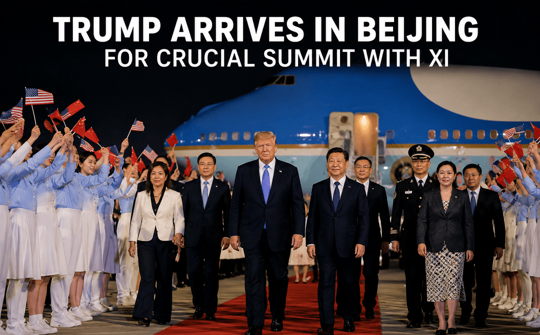 Trump Arrives in Beijing for Crucial Summit With Xi Amid Global Tensions