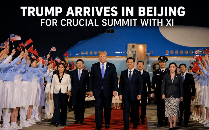 Trump Arrives in Beijing for Crucial Summit With Xi Amid Global Tensions