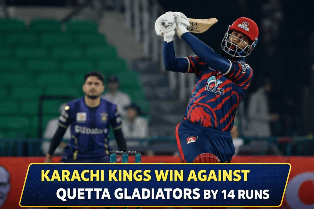Karachi Kings Secure First Win with 14-Run Victory Over Quetta