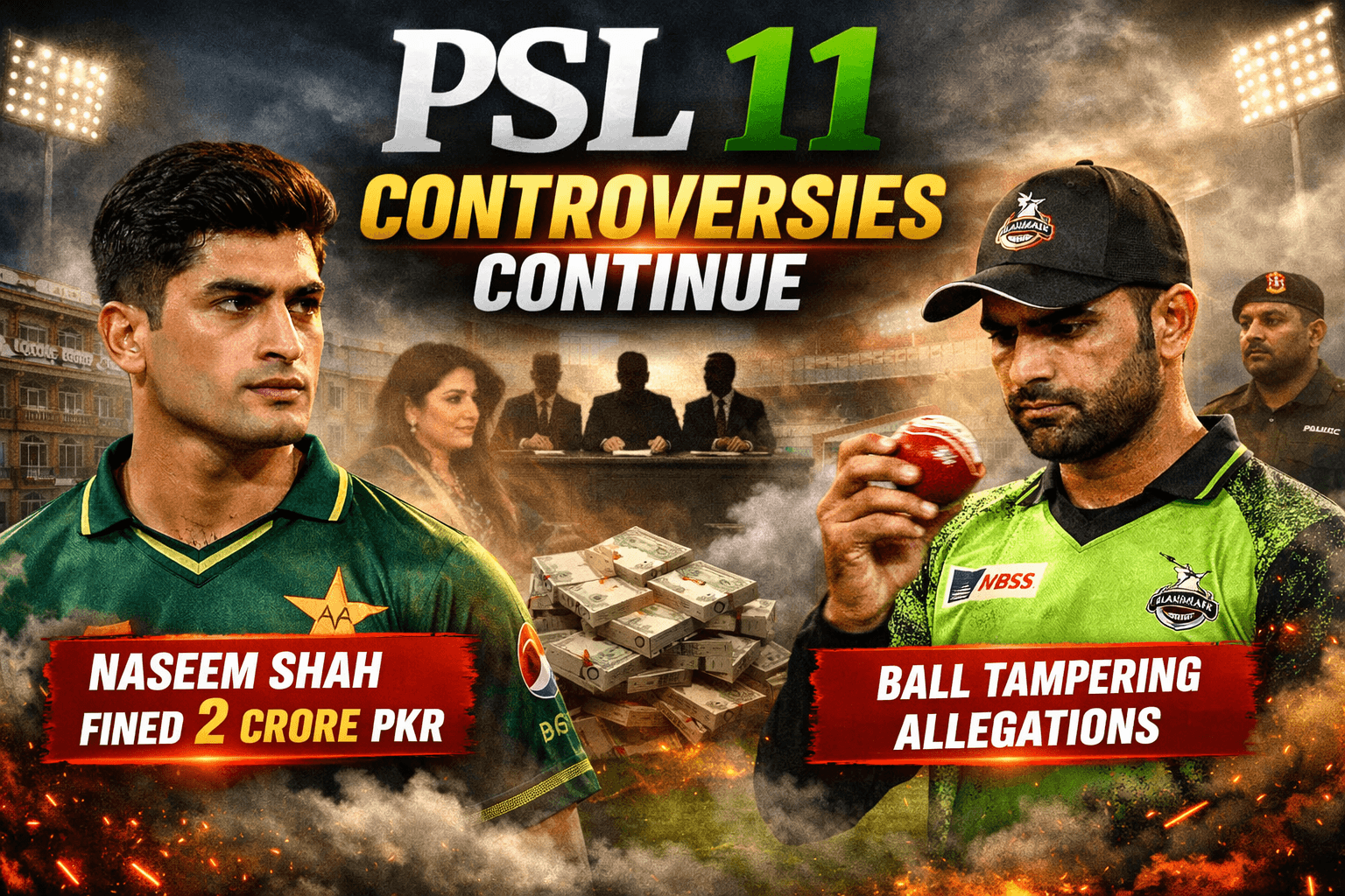 Ball Tampering Allegations on Fakhar Zaman, Naseem Shah Fined PKR 2 Crore