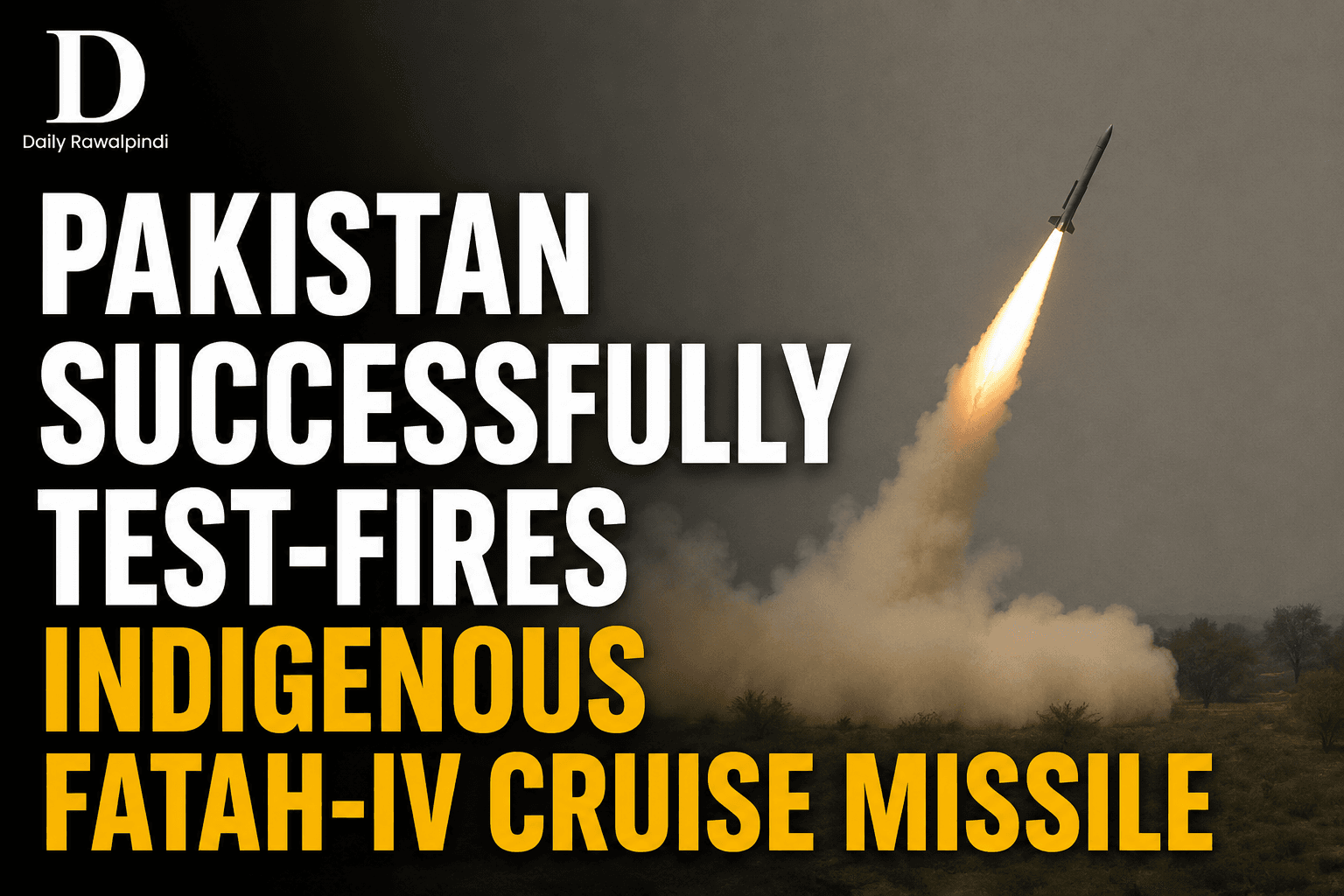 Pakistan Successfully Test-Fires Indigenous Fatah-IV Cruise Missile